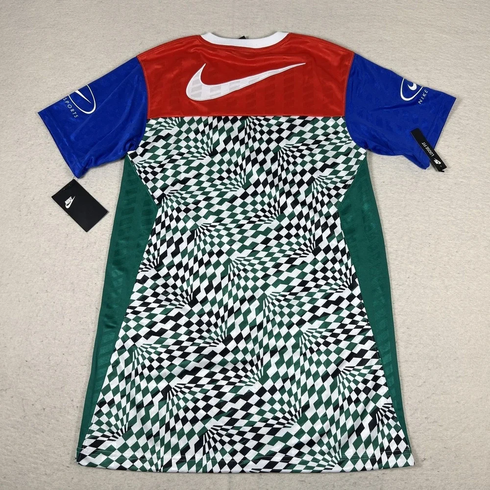 Nike Sportswear T-Shirt Dress Womens XS Multicolor‎ Geometric Jersey BQ8419-480
